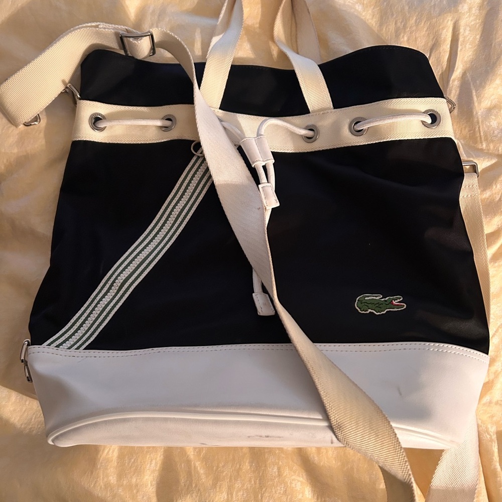 Lacoste Black and White Shoulder Bag